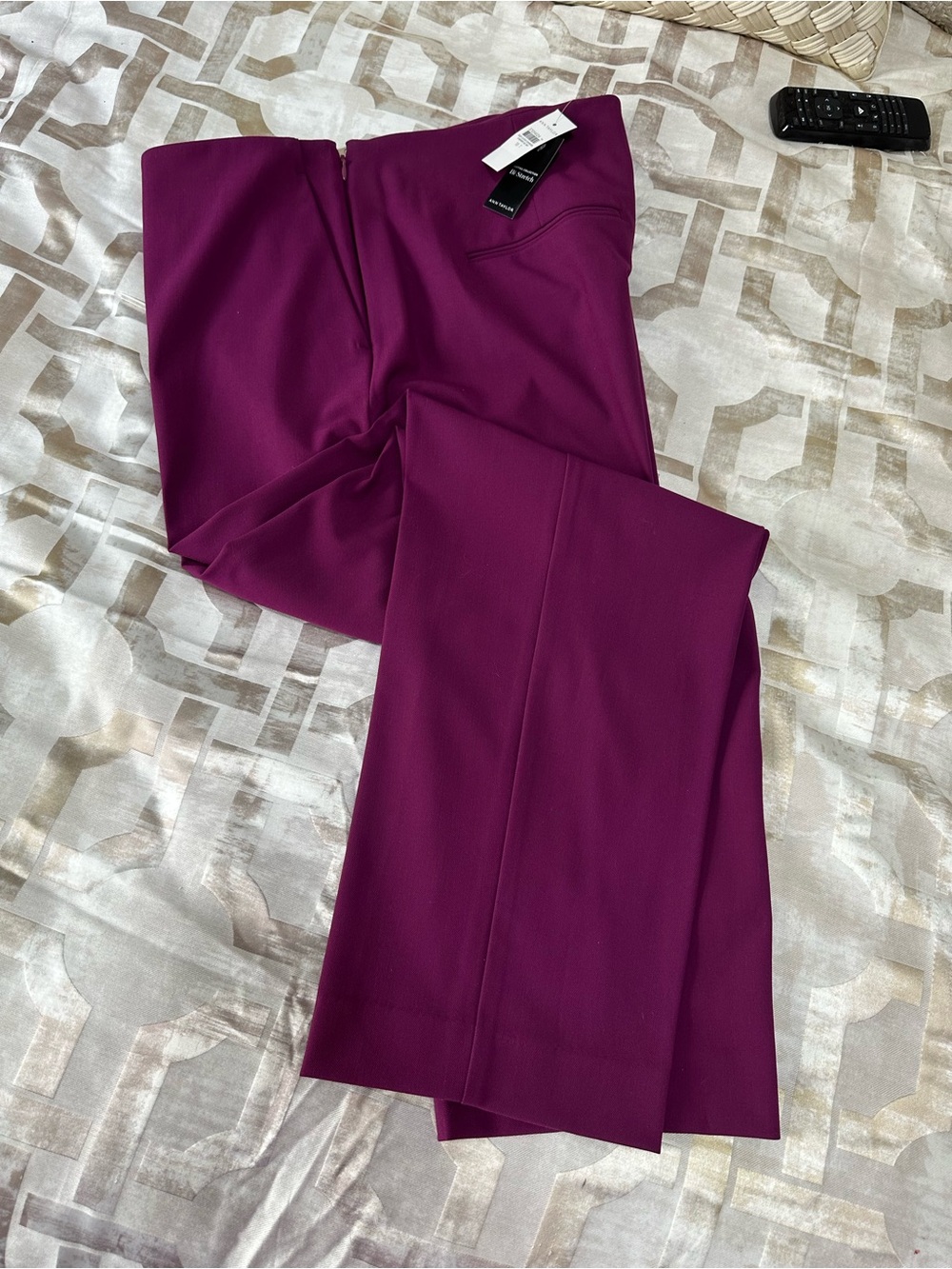 Plum Straight-Leg Dress Pants